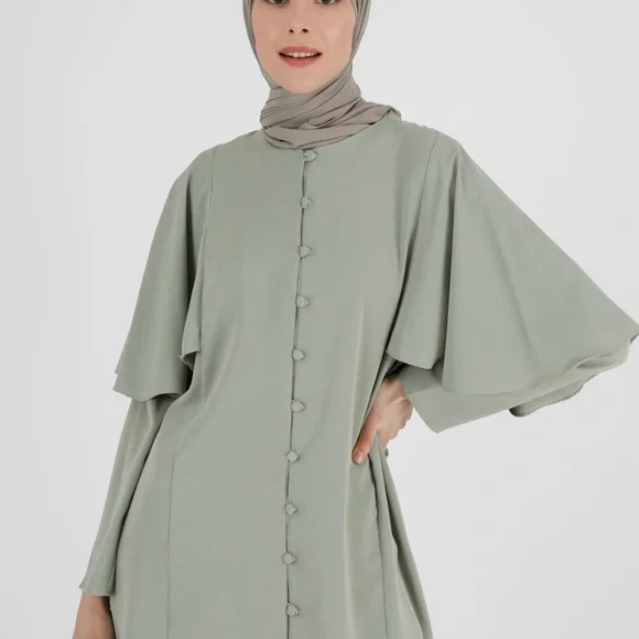 Green crew neck tunic size 4 - Picture 2 of 5